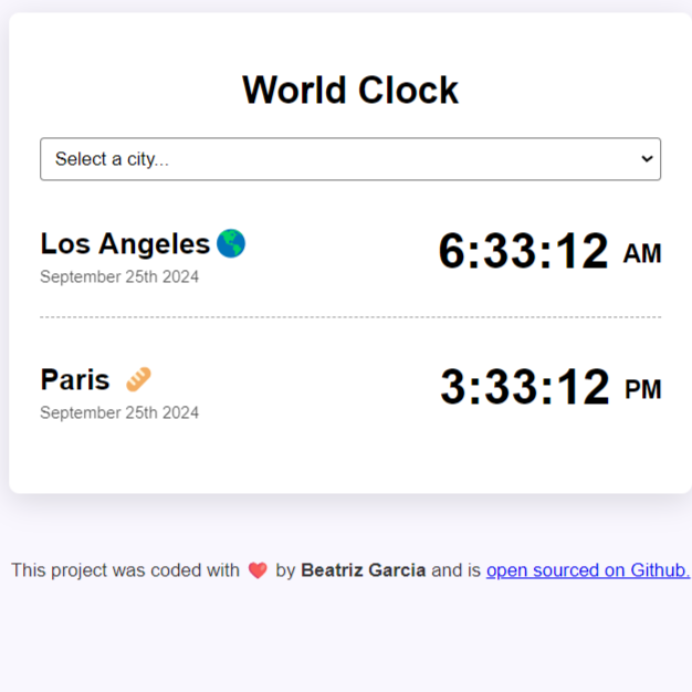 search engine for a world clock